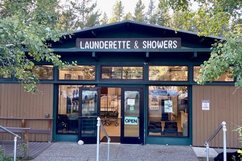 Laundry and shower building at Colter Bay RV Park.