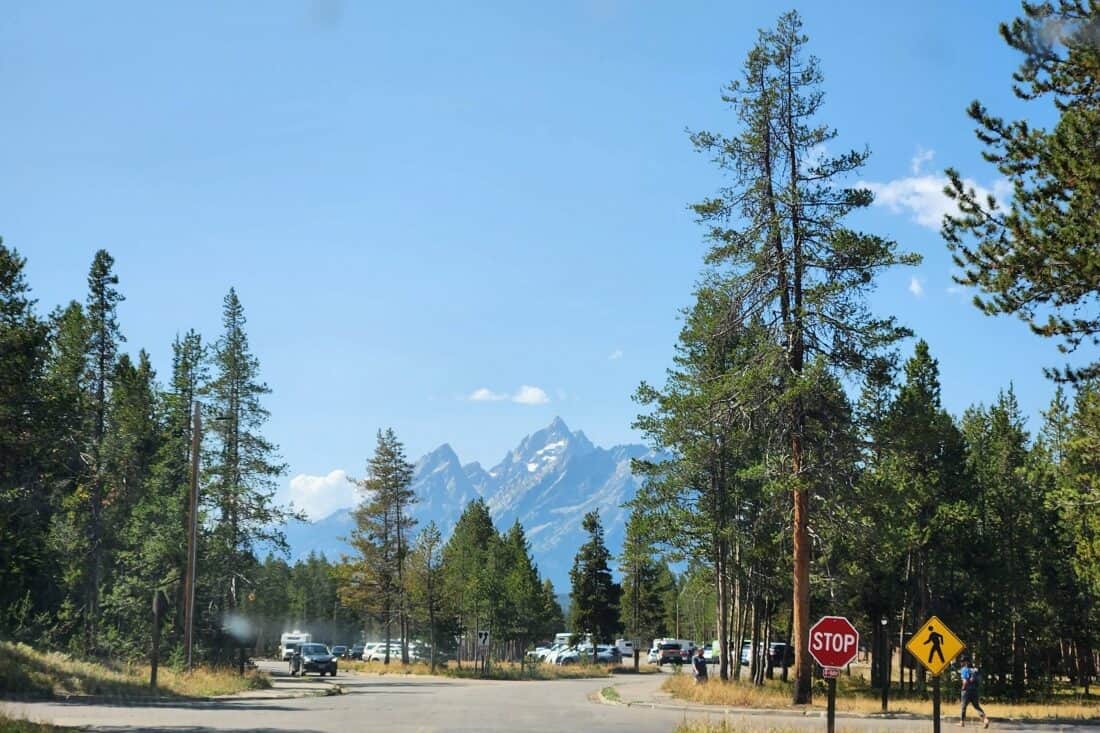 A view from the grounds of Colter Bay RV Park.